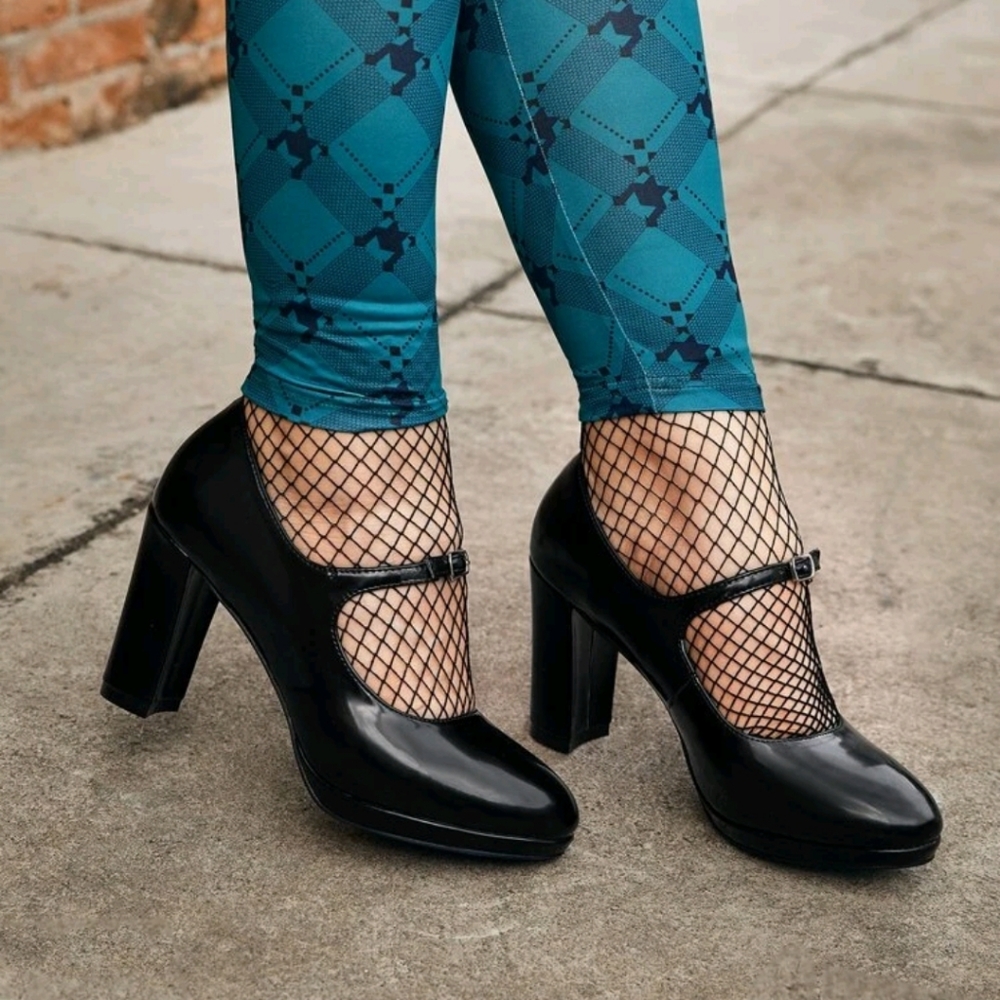 Dolls Kill Black Heeled Mary Jane Pumps - Picture 2 of 6